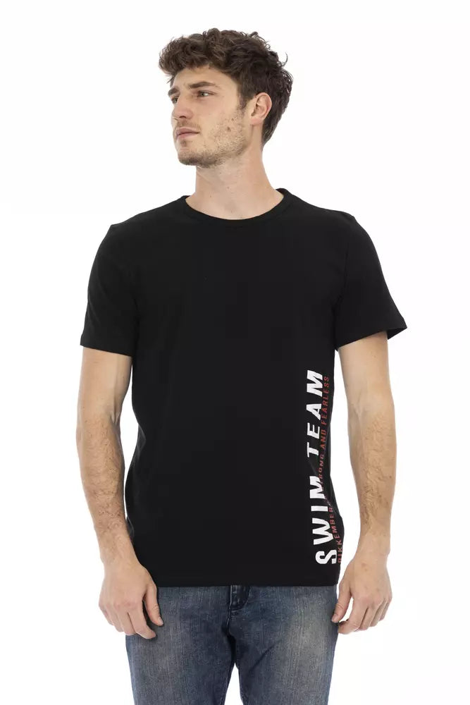 Bikkembergs Sleek Black T-Shirt na may Statement Front Print