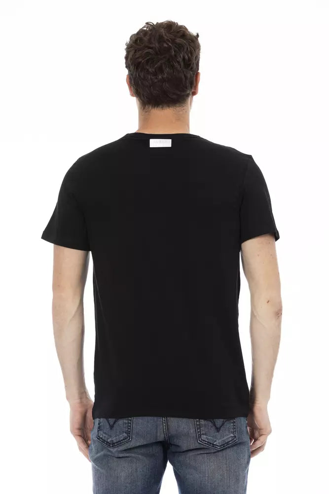 Bikkembergs Sleek Black T-Shirt na may Statement Front Print