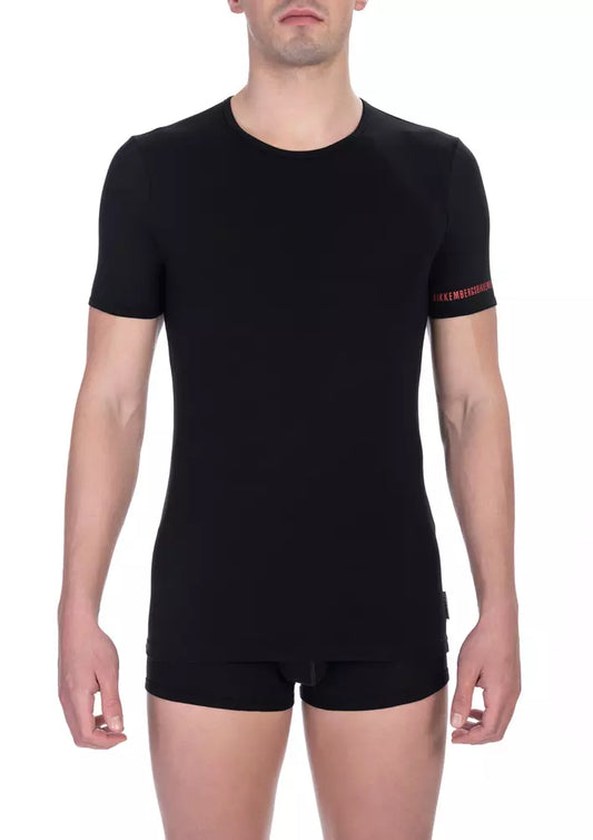 Bikkembergs Essential Black Bi-Pack T-Shirts mit Rundhalsausschnitt