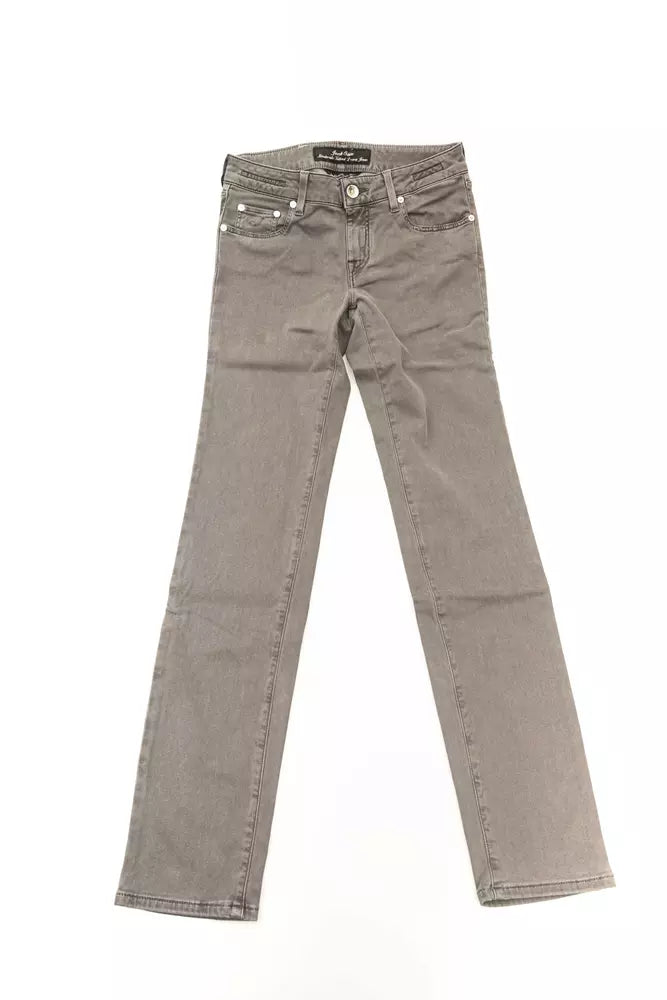 Jacob Cohen Gray Cotton-Blend Women Jeans