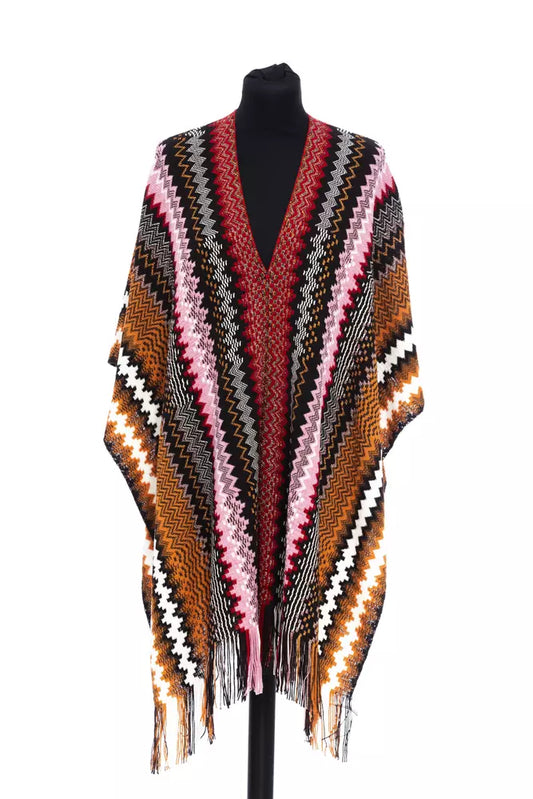 Missoni Geometrischer Fantasy-Poncho mit Fransen