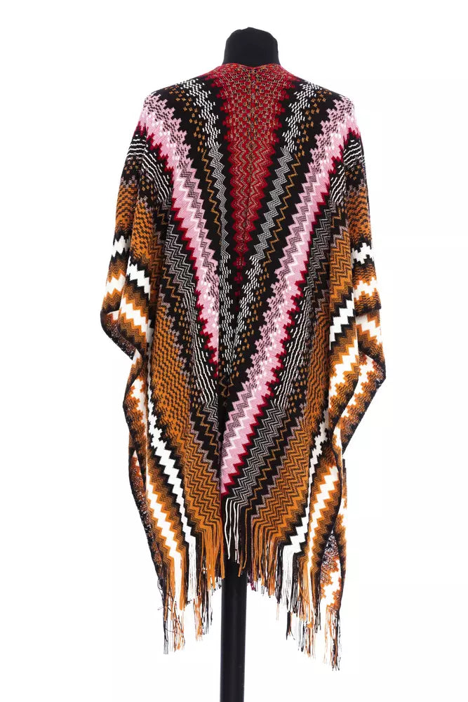 Missoni Geometrischer Fantasy-Poncho mit Fransen