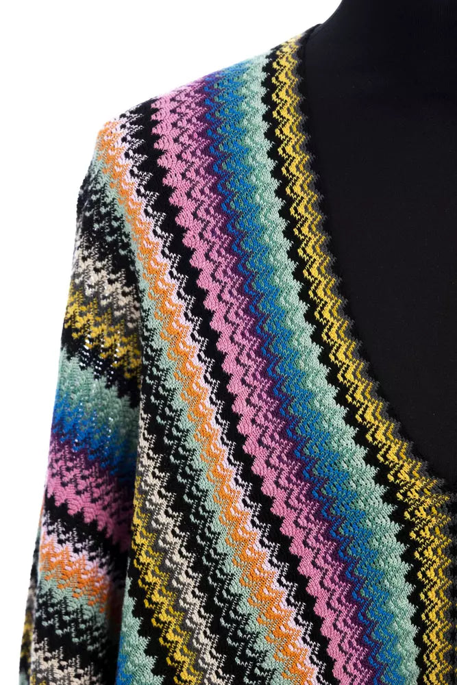 Missoni Geometrischer Fantasy-Poncho mit Fransen – Mehrfarbig