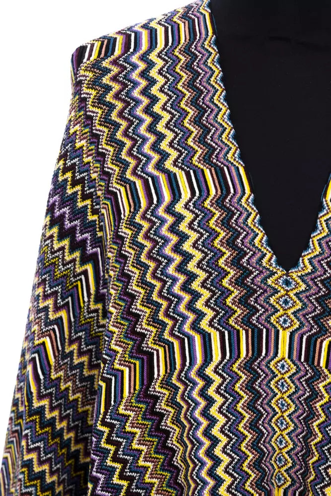 Missoni Geometrischer Fantasy-Poncho mit Fransen