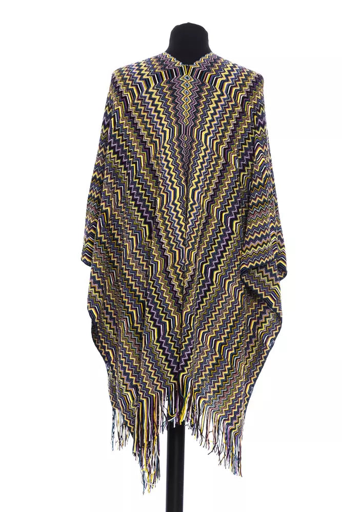 Missoni Geometrischer Fantasy-Poncho mit Fransen