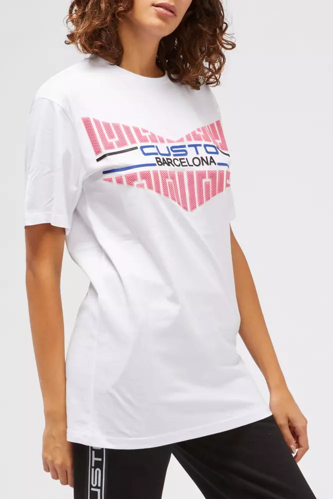 Custo Barcelona White Cotton Women T-Shirt