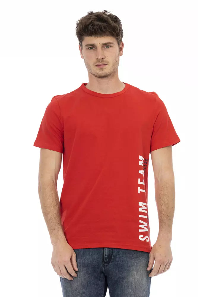 Bikkembergs Chic Red Front Print Tee para sa Fashion-Forward Men