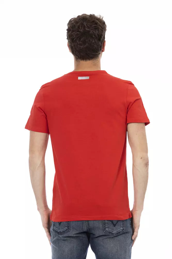 Bikkembergs Chic Red Front Print Tee para sa Fashion-Forward Men