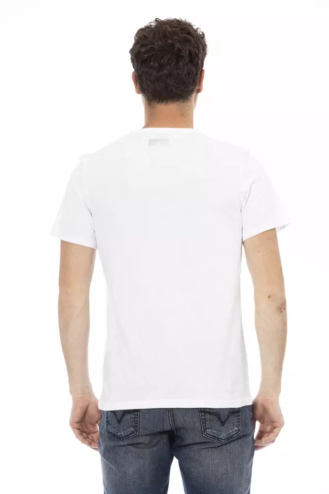 Bikkembergs Elegant White Cotton T-Shirt na may Graphic Print