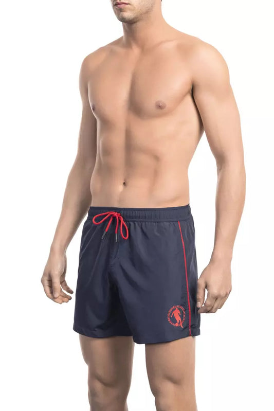 Bikkembergs schicke blaue Badeshorts mit Frontdruck