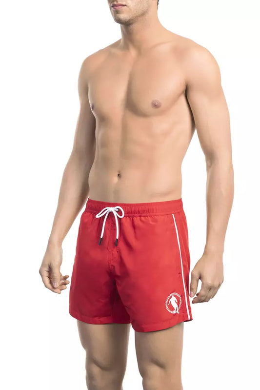 Bikkembergs Badeshorts mit leuchtend rotem Frontprint