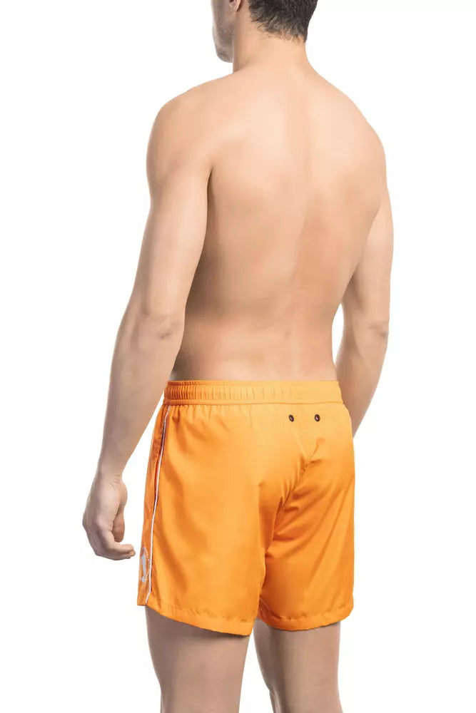 Bikkembergs Tangerine Splash Badeshorts mit Frontprint