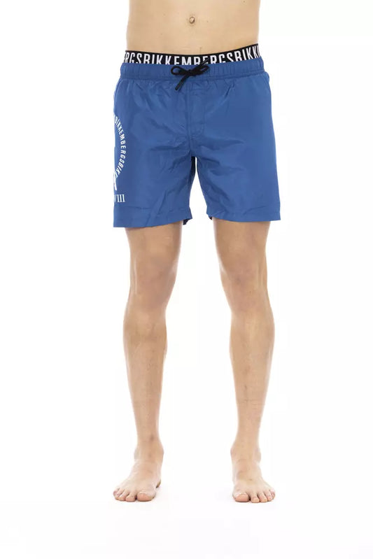 Bikkembergs elegante mehrlagige blaue Badeshorts