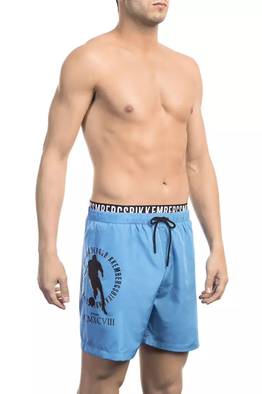 Bikkembergs elegante mehrlagige Badeshorts in Hellblau