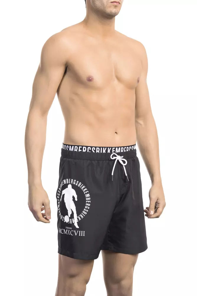 Bikkembergs schicke mehrlagige Badeshorts mit Logo-Details