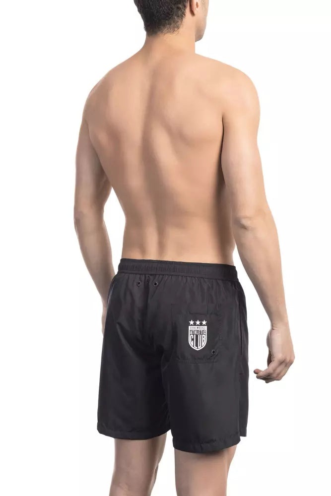 Bikkembergs schicke schwarze Badeshorts mit seitlichem Aufdruck