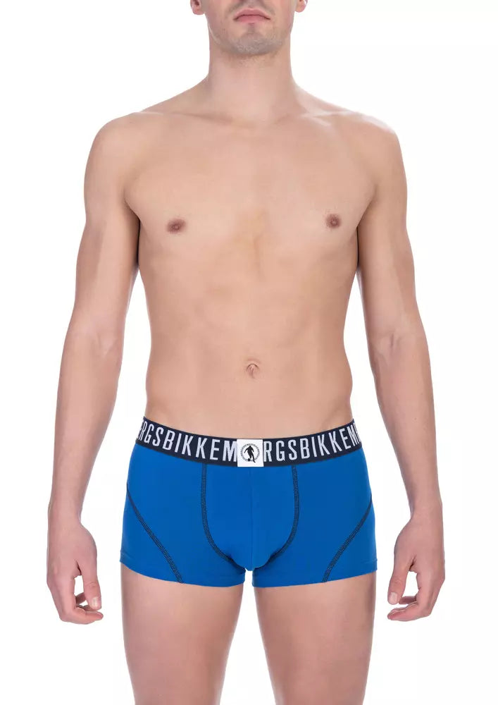 Bikkembergs Sleek Blue Elastic Trunks para sa Lalaki - Bi-pack