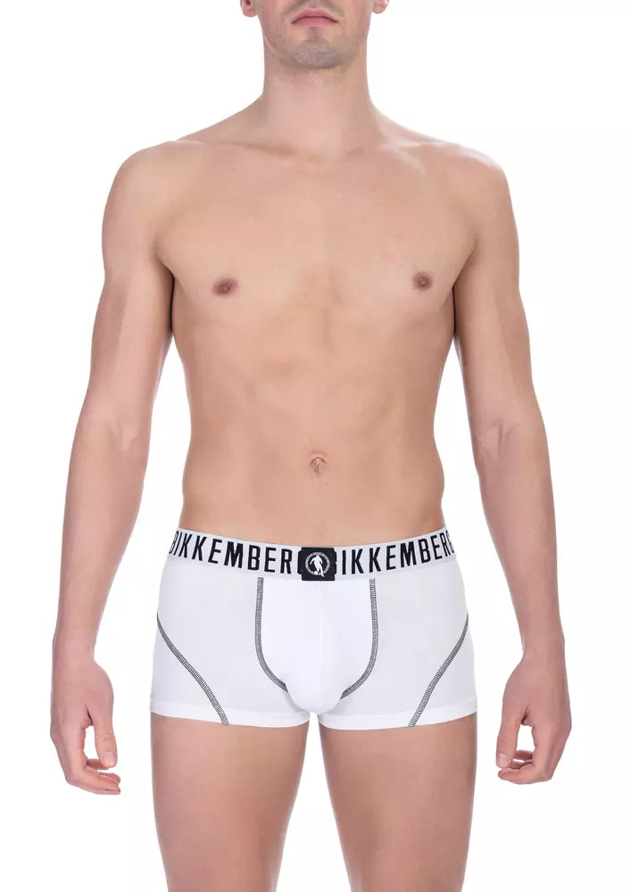 Bikkembergs I-Elevate Your Essentials: Sleek White Trunk Bi-Pack