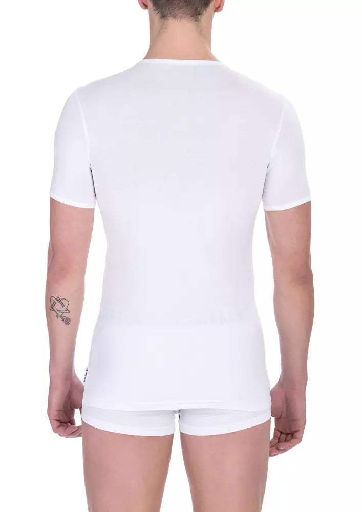 Bikkembergs Slim Fit T-Shirt aus Baumwollmischung mit V-Ausschnitt