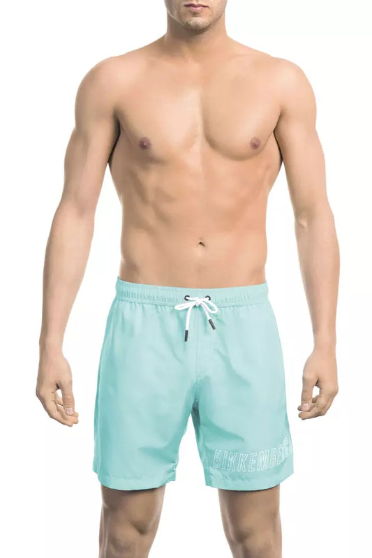 Bikkembergs Hellblau bedruckte Badeshorts