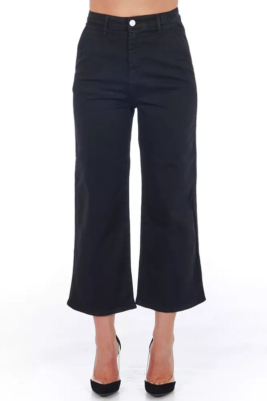 Frankie Morello Chic High-Waist Cropped Trousers - Seryosong Itim