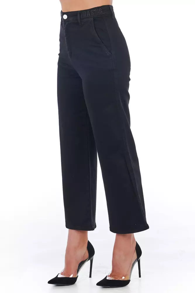 Frankie Morello Chic High-Waist Cropped Trousers - Seryosong Itim