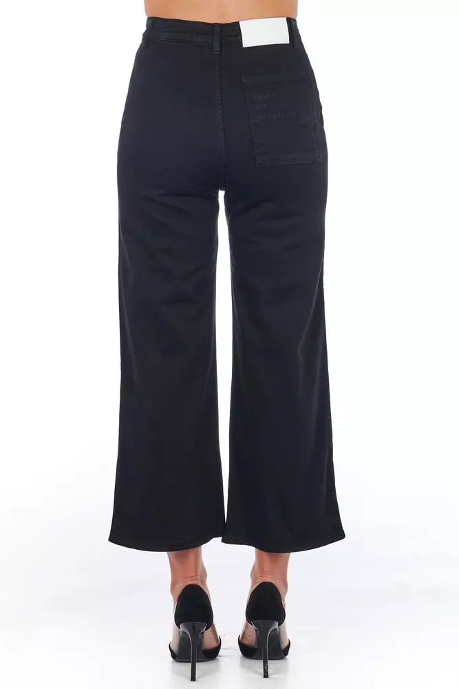 Frankie Morello Chic High-Waist Cropped Trousers - Seryosong Itim