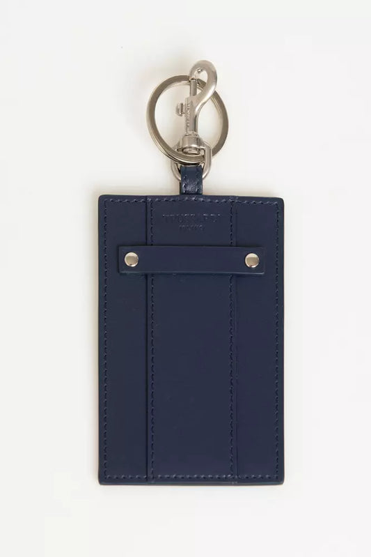 Trussardi Elegant Leather Badge Holder na may Susing Singsing