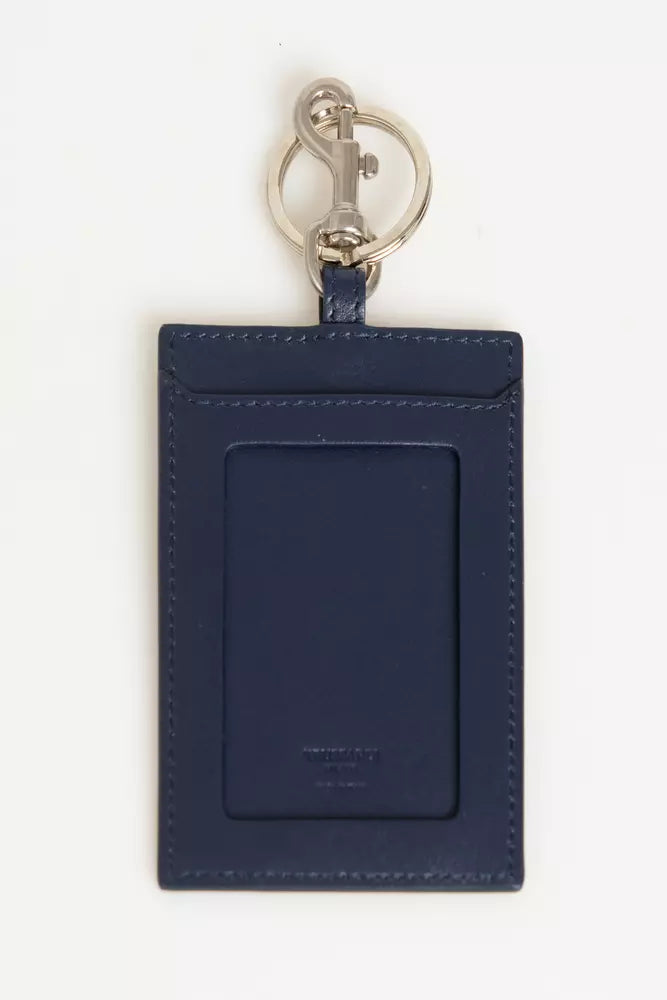 Trussardi Elegant Leather Badge Holder na may Susing Singsing