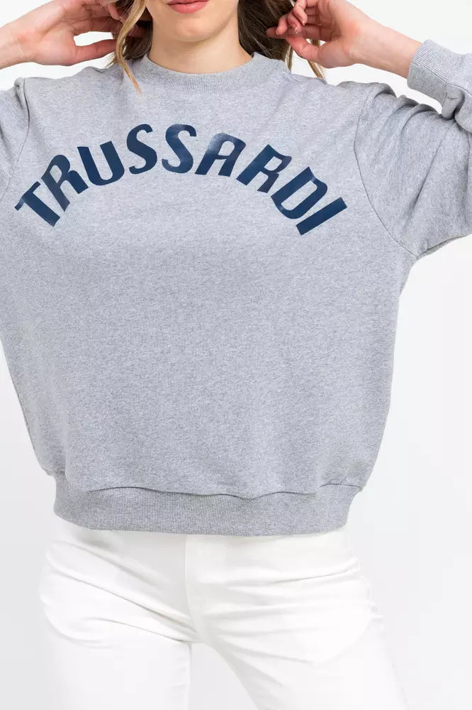 Trussardi Übergroßes Rundhals-Sweatshirt aus Baumwollmischung