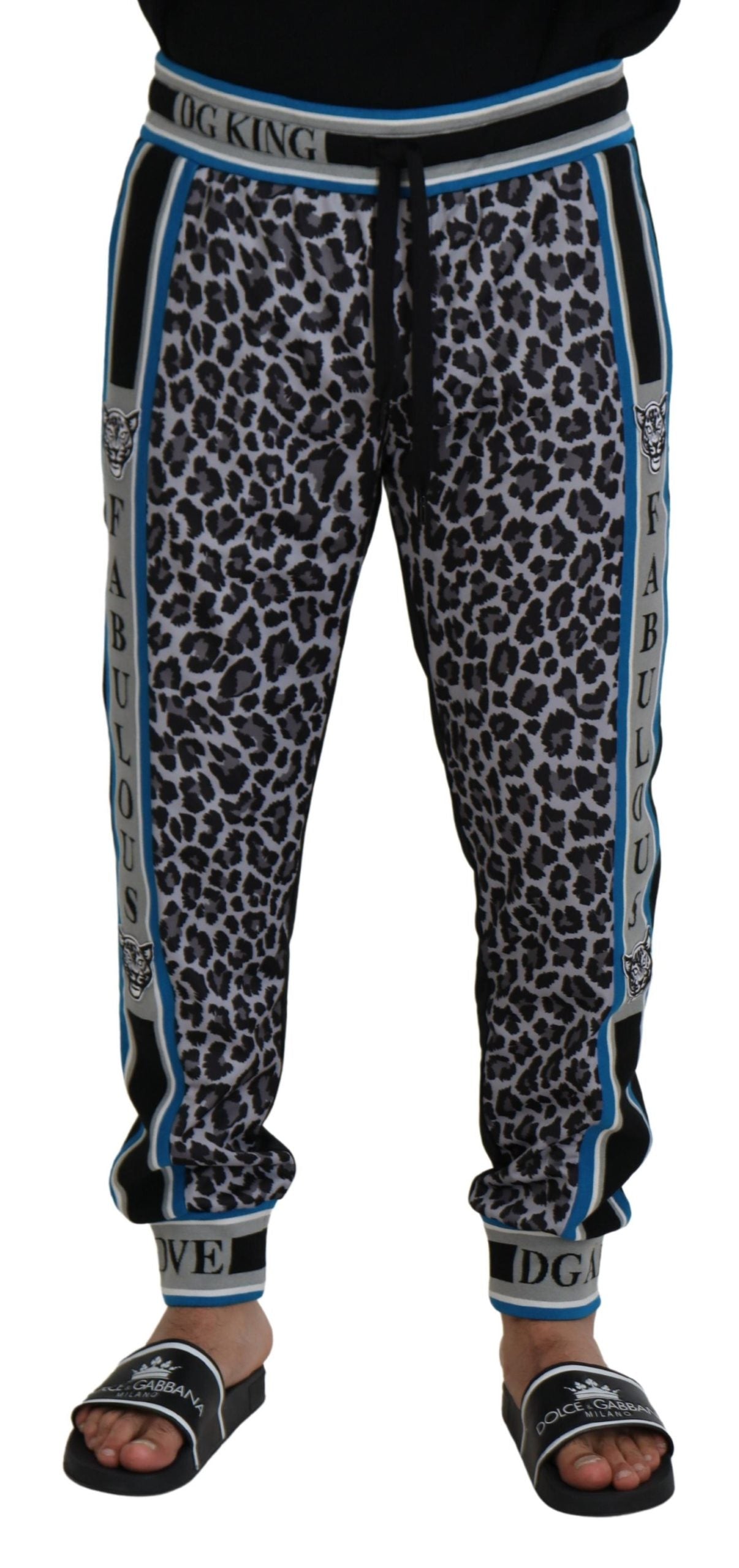 Dolce &amp; Gabbana Multicolor DG King Leopard Print Jogger Pants