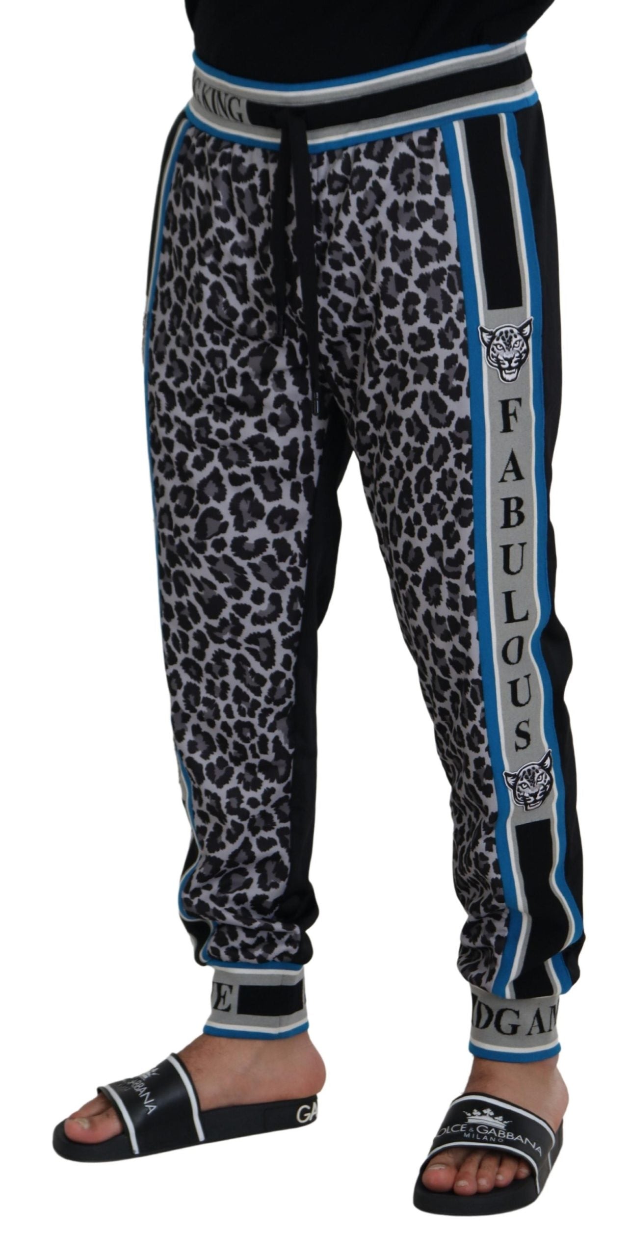 Dolce &amp; Gabbana Multicolor DG King Leopard Print Jogger Pants