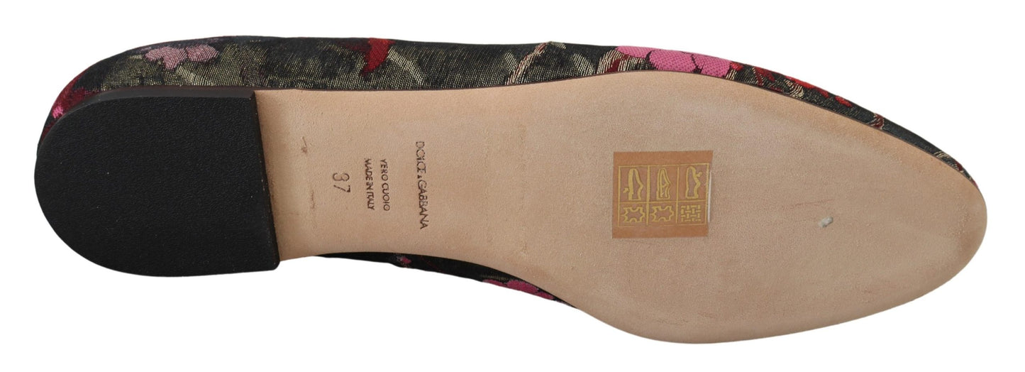 Dolce &amp; Gabbana – mehrfarbige Slip-on-Schuhe aus Jacquard mit Herz-Jesu-Patch