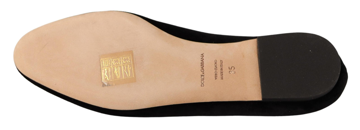 Dolce &amp; Gabbana Schwarze DG Sacred Heart Patch Slip-On-Schuhe