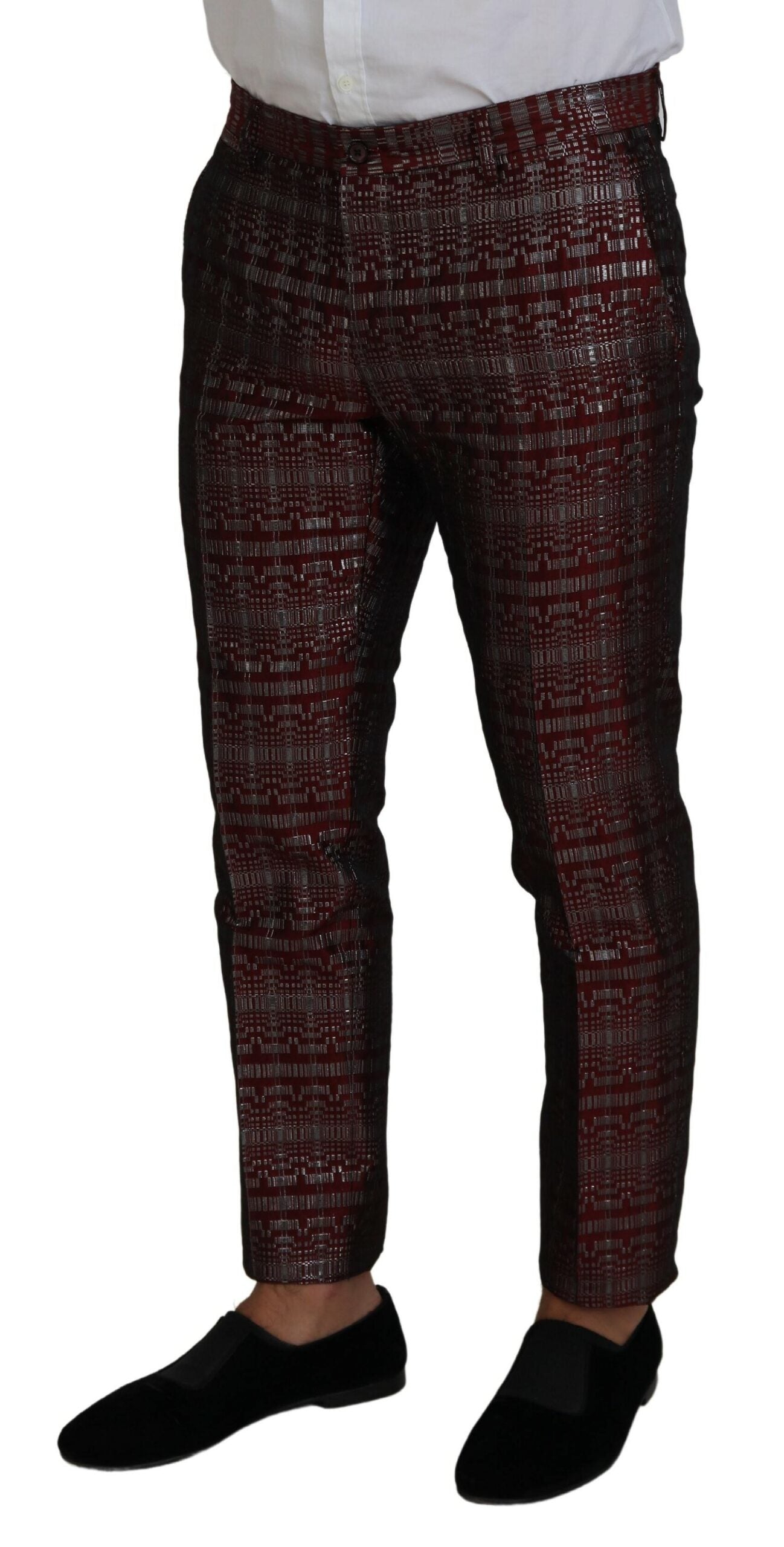 Dolce &amp; Gabbana Bordeaux-Silber-GOLD-Slim-Fit-Anzug