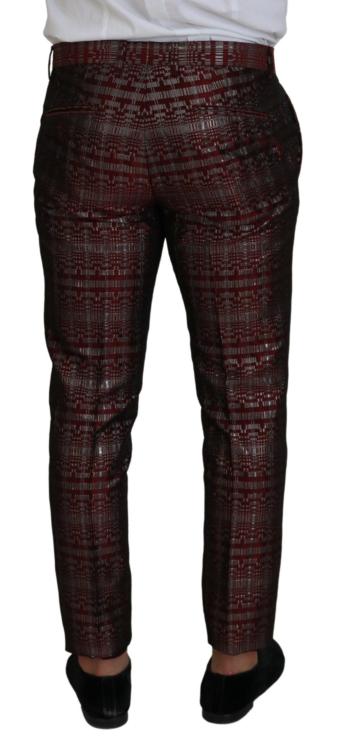 Dolce &amp; Gabbana Bordeaux-Silber-GOLD-Slim-Fit-Anzug