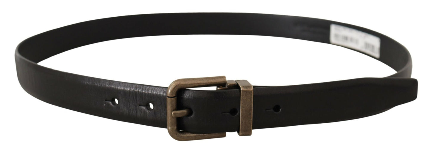 Dolce & Gabbana Elegant Black Calf Leather Belt