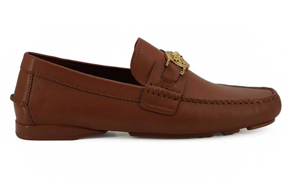 Versace Loafers aus naturbraunem Kalbsleder