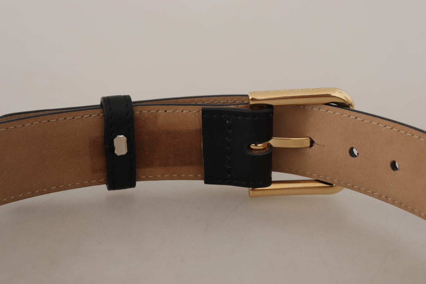 Dolce & Gabbana Elegant Leather Belt with Logo Buckle