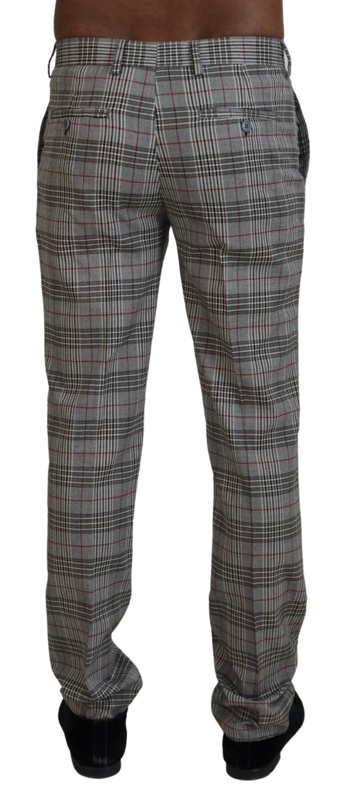 BENCIVENGA Gray Checkered Skinny Pantalon ng Lalaki