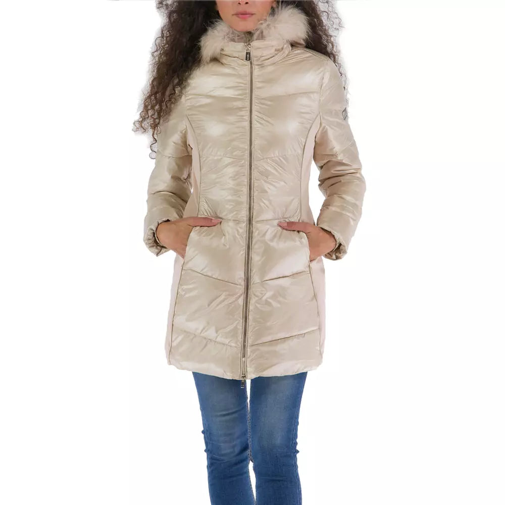 Yes Zee Beige Polyamidjacke und -mantel