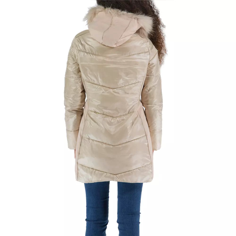 Yes Zee Beige Polyamidjacke und -mantel