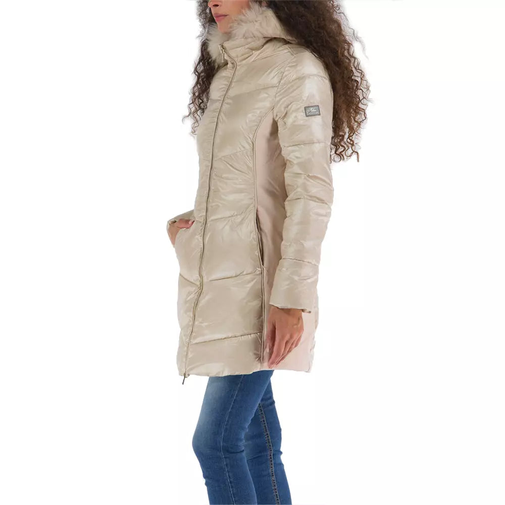 Yes Zee Beige Polyamidjacke und -mantel