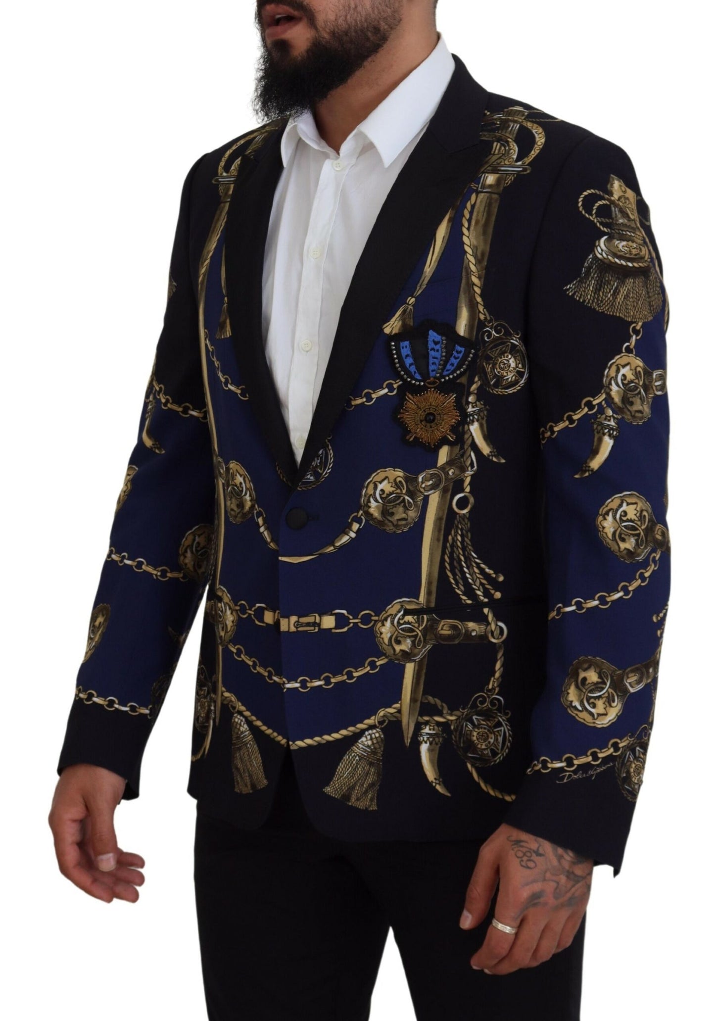 Mehrfarbig bedruckter Mantel-Martini-Blazer von Dolce &amp; Gabbana