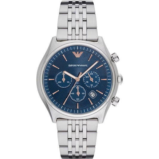 Emporio Armani Chronographenuhr aus silbernem Stahl