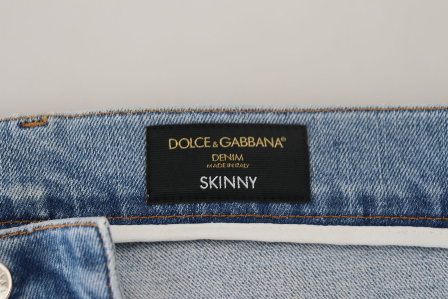 Dolce &amp; Gabbana Slim-Fit-Jeans aus Baumwolldenim in blauer Waschung