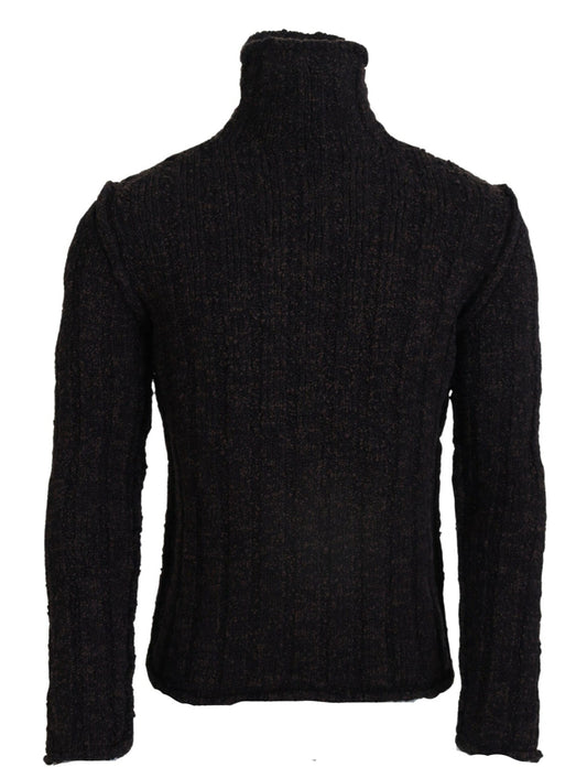 Dolce &amp; Gabbana Brauner Rollkragenpullover aus Wollstrick