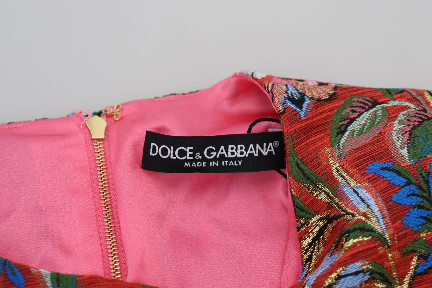 Dolce &amp; Gabbana Red Floral Jacquard A-line Mini Dress