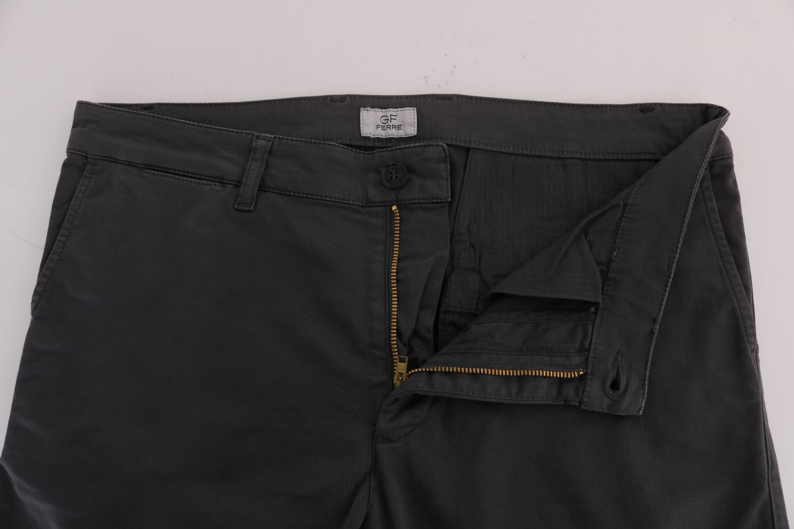 GF Ferre Grey Cotton Stretch Chinos Pants