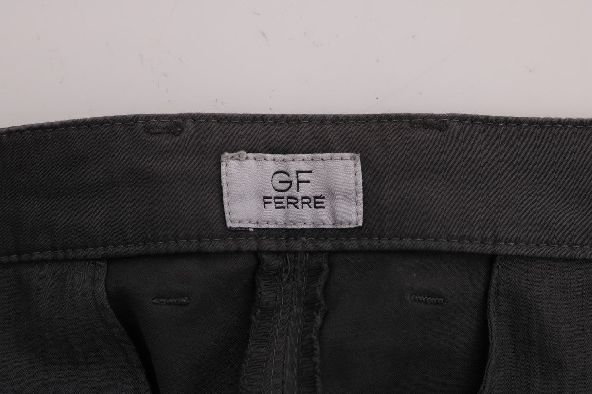 GF Ferre Grey Cotton Stretch Chinos Pants